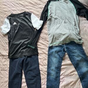 Black and White Long Sleeve Matching Sets - Boys Apparel - 10/12
